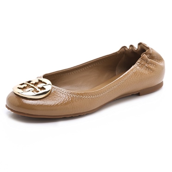 Tory Burch ‘Reva’ Patent Leather Ballet Flats in Caramel Tan Size - Picture 7 of 7
